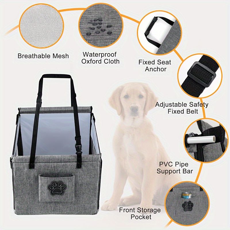 Dog Car Seat Basket with Buckle Closure
