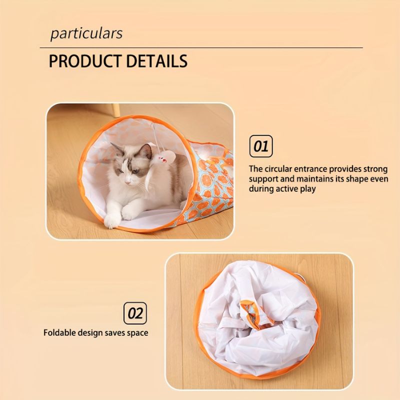 Foldable Cat Tunnel with Mouse Ball