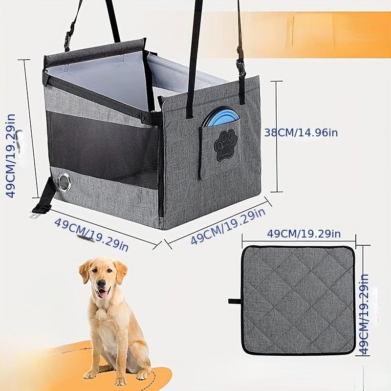 Dog Car Seat Basket with Buckle Closure