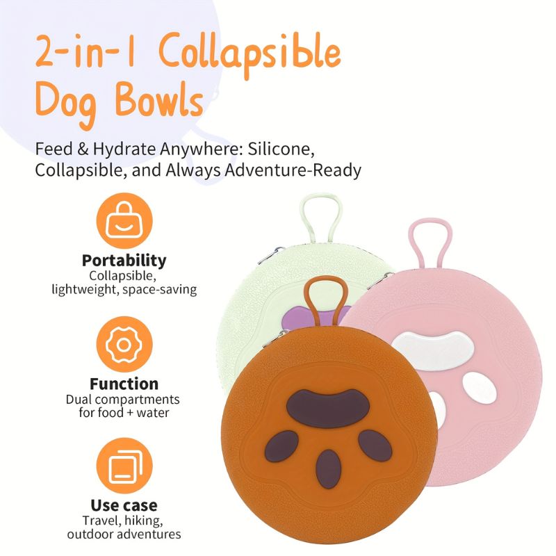 Foldable 2-in-1 Dog Bowl